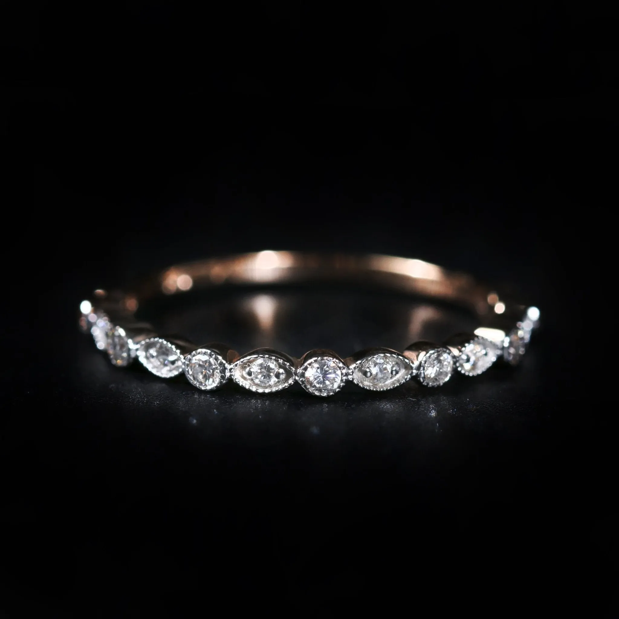 14k White Gold And Yellow Gold 0.22 Carat Diamond Band