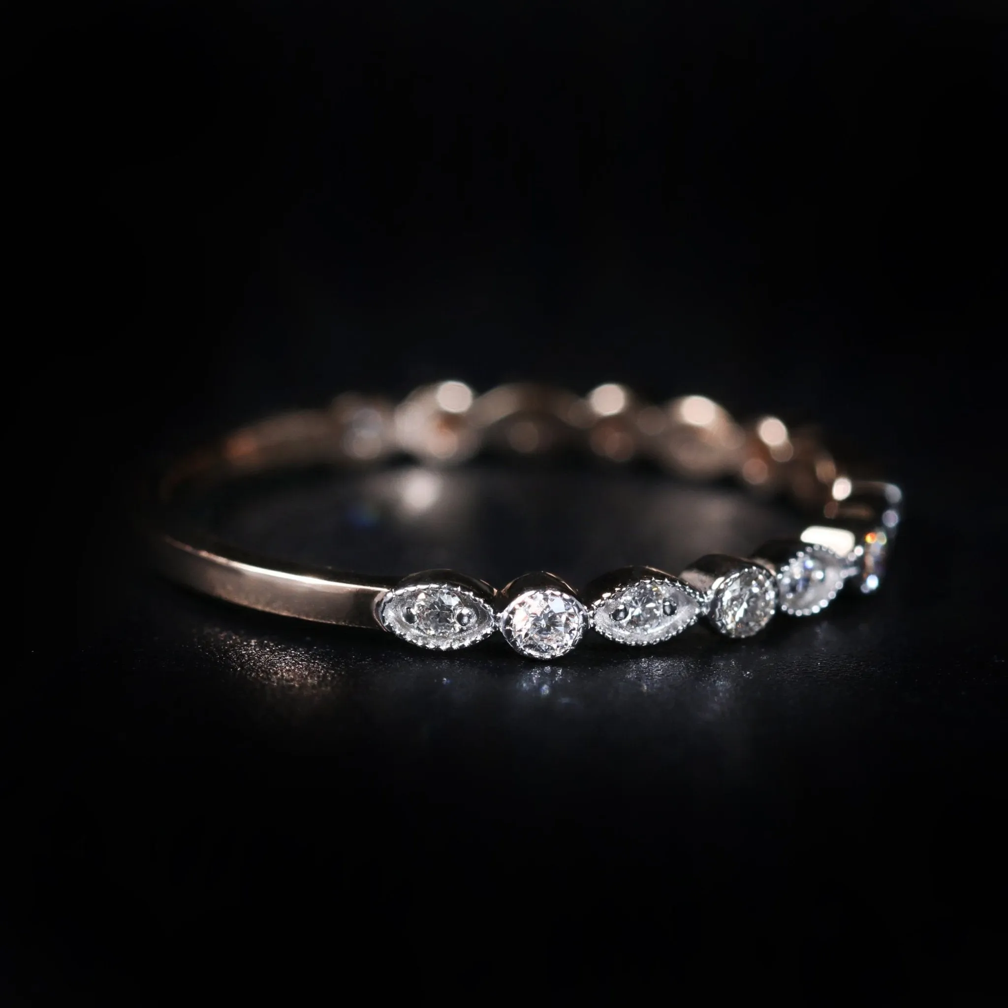 14k White Gold And Yellow Gold 0.22 Carat Diamond Band