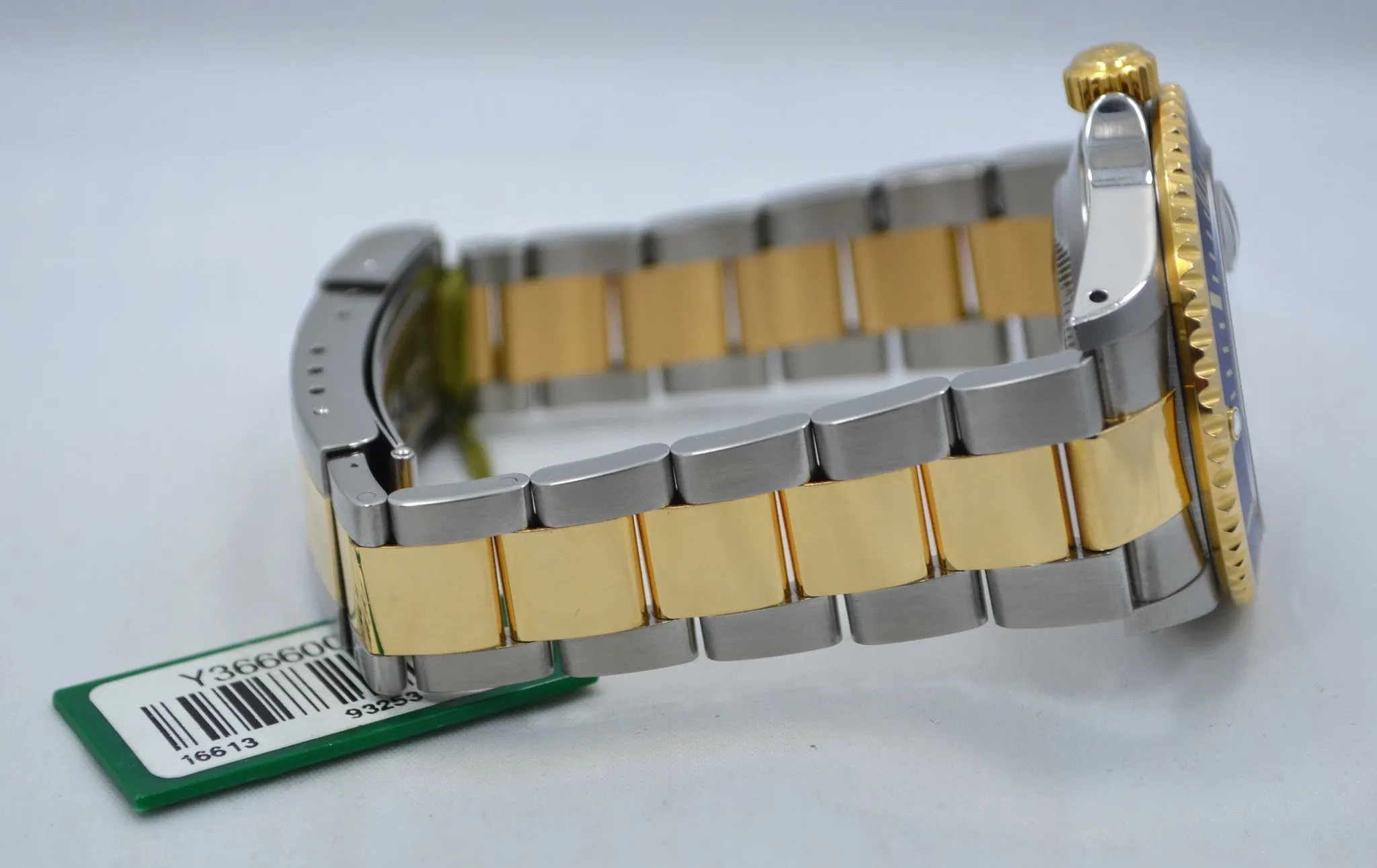 2002 Rolex Submariner 16613 Steel 18K Gold Blue "Y" Serial Box Papers Watch