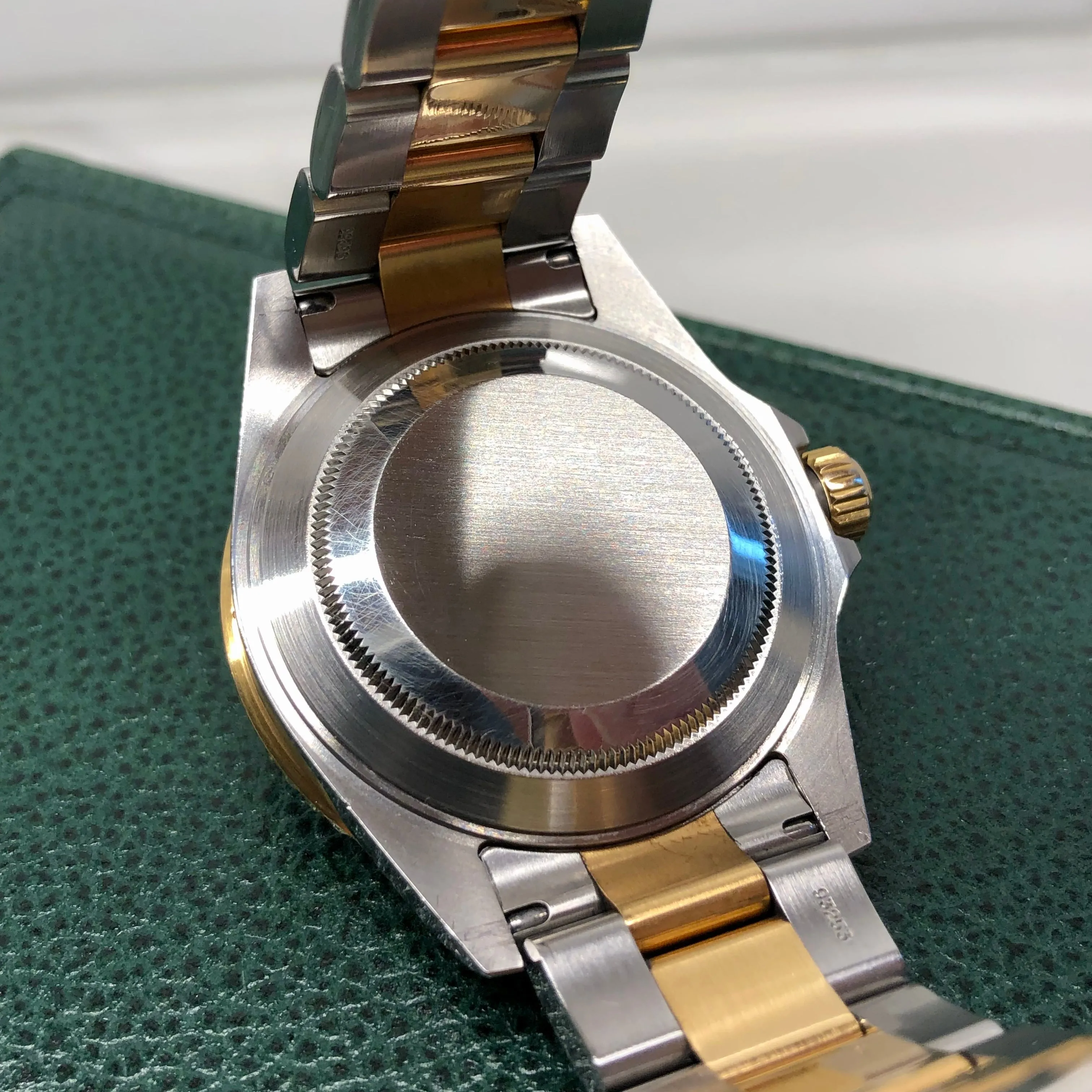 2002 Rolex Submariner Date 16613 Blue Two Tone Oyster 18K Steel Wristwatch Box Papers