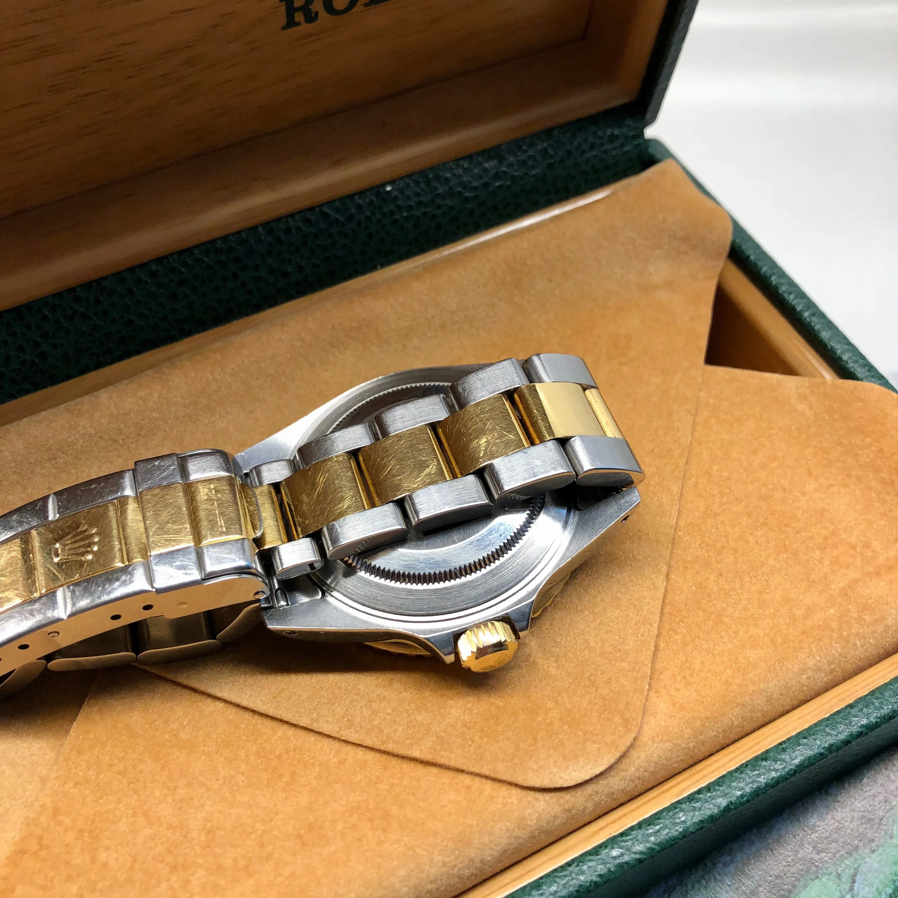 2002 Rolex Submariner Date 16613 Blue Two Tone Oyster 18K Steel Wristwatch Box Papers