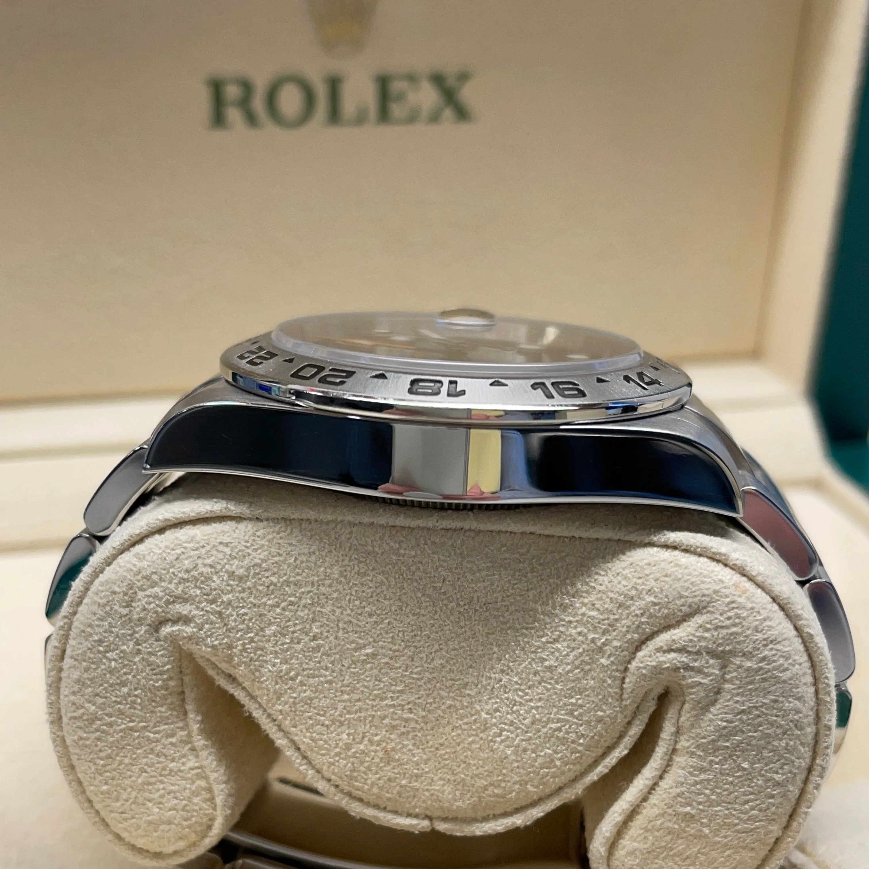 2014 Rolex Explorer II 216570 Stainless Steel GMT Oyster Black Wristwatch Box Papers