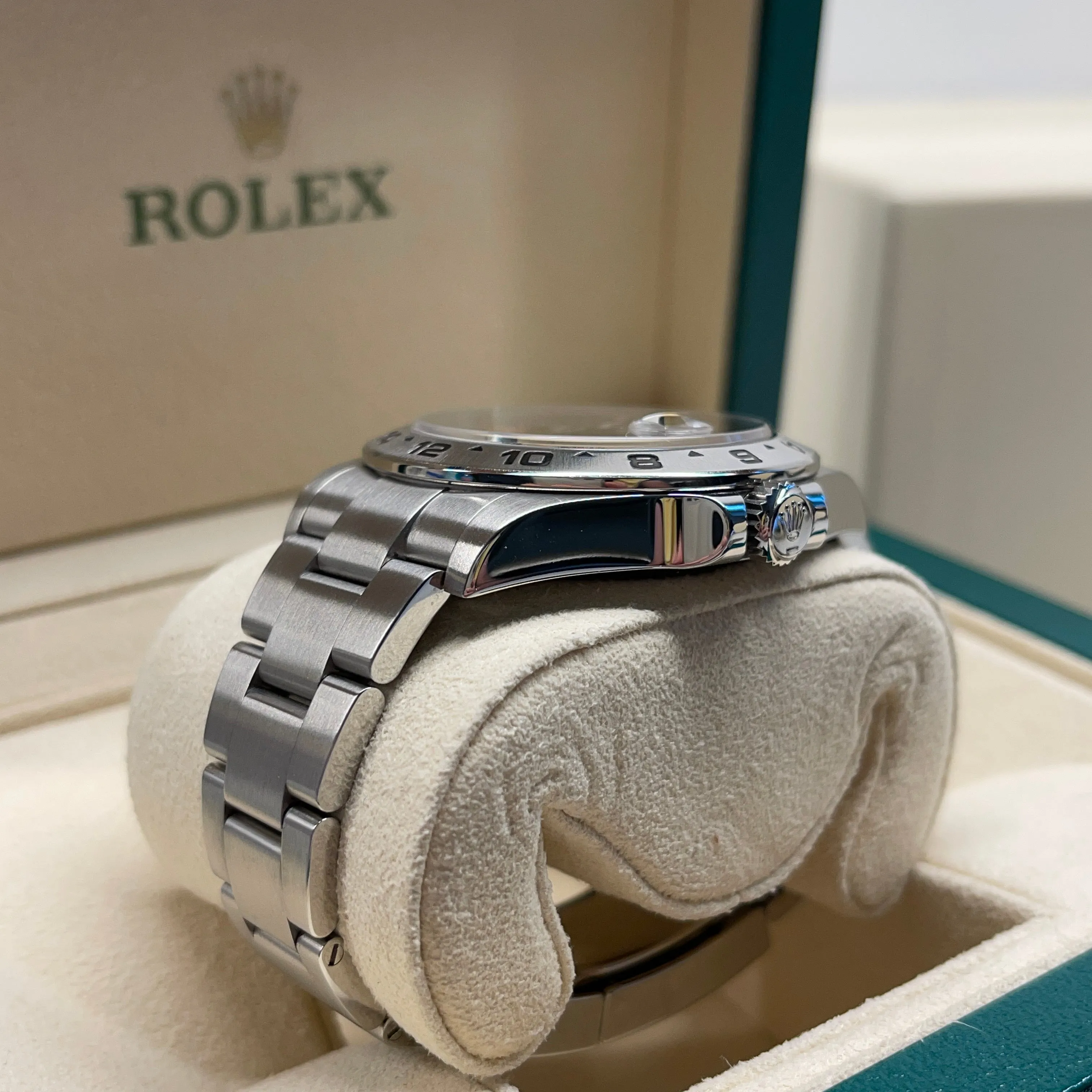 2014 Rolex Explorer II 216570 Stainless Steel GMT Oyster Black Wristwatch Box Papers