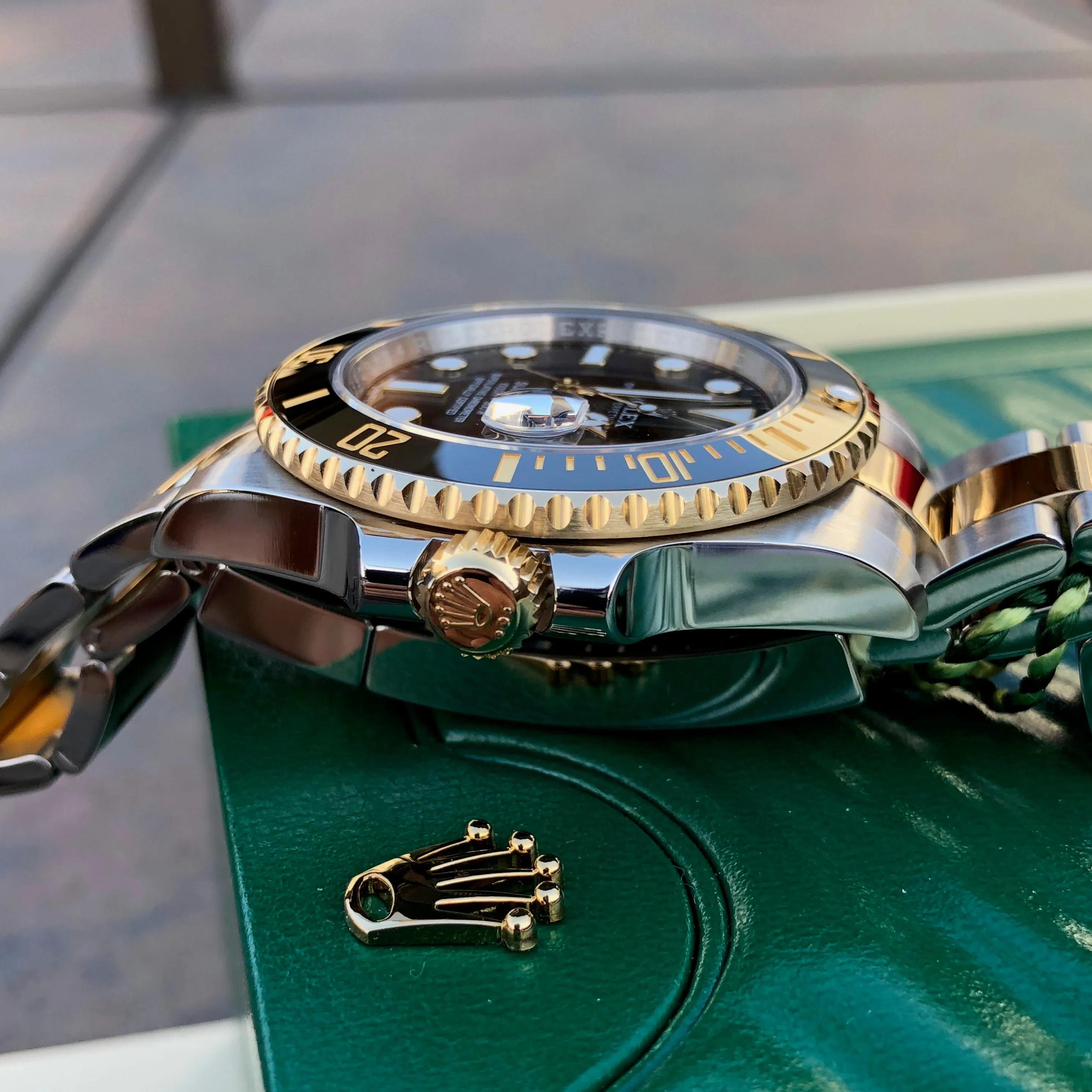 2015 Rolex Submariner 116613 LN Black Two Tone Gold Steel Automatic Ceramic Wristwatch Box Papers