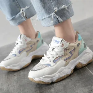 2019 running Shoes Woman autumn Comfortable Breathable PU Mesh Flats Female Platform Sneakers Women LL-29
