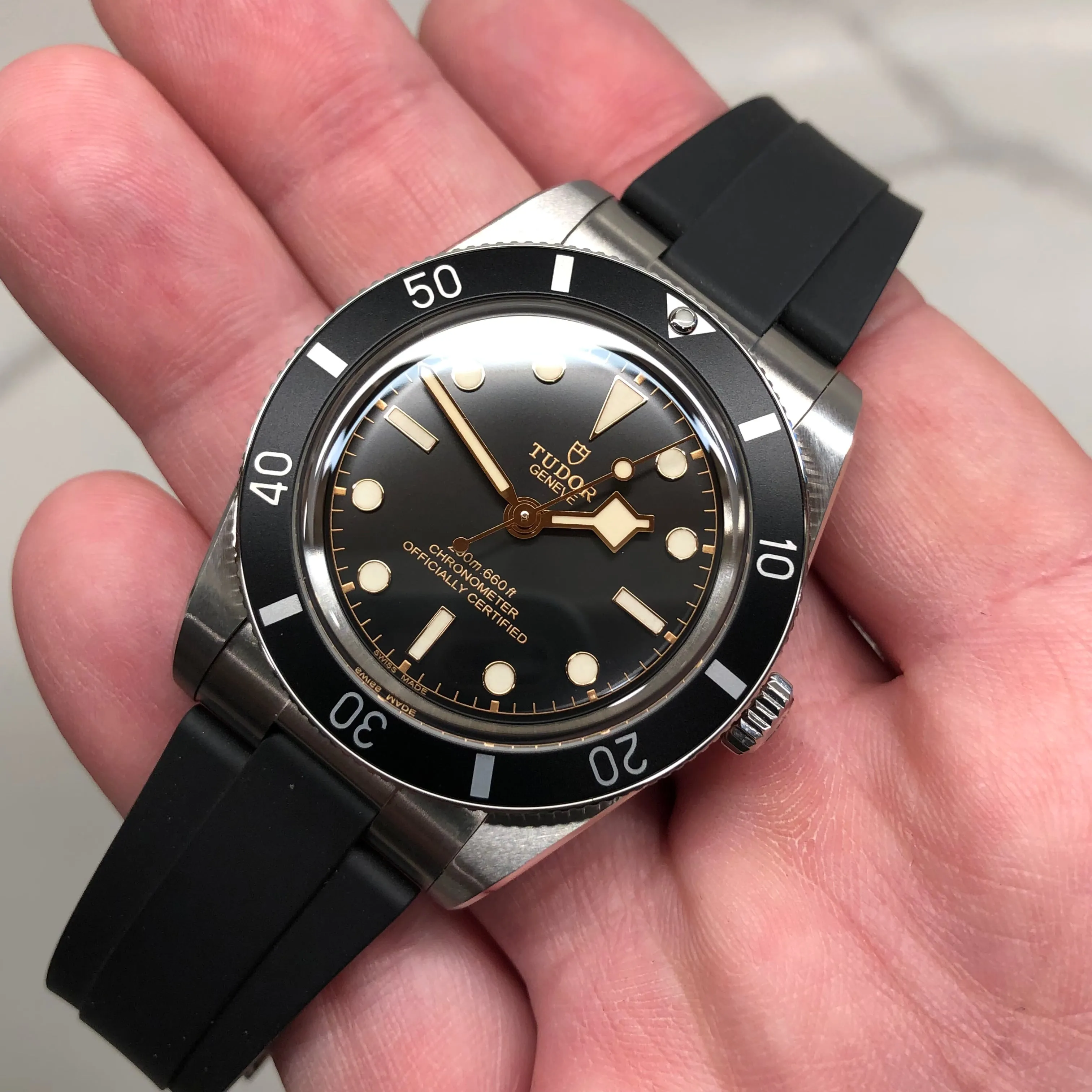 2023 Tudor Black Bay 54 79000N Black Steel Rubber Wristwatch with Box and Papers