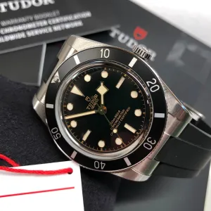 2023 Tudor Black Bay 54 79000N Black Steel Rubber Wristwatch with Box and Papers
