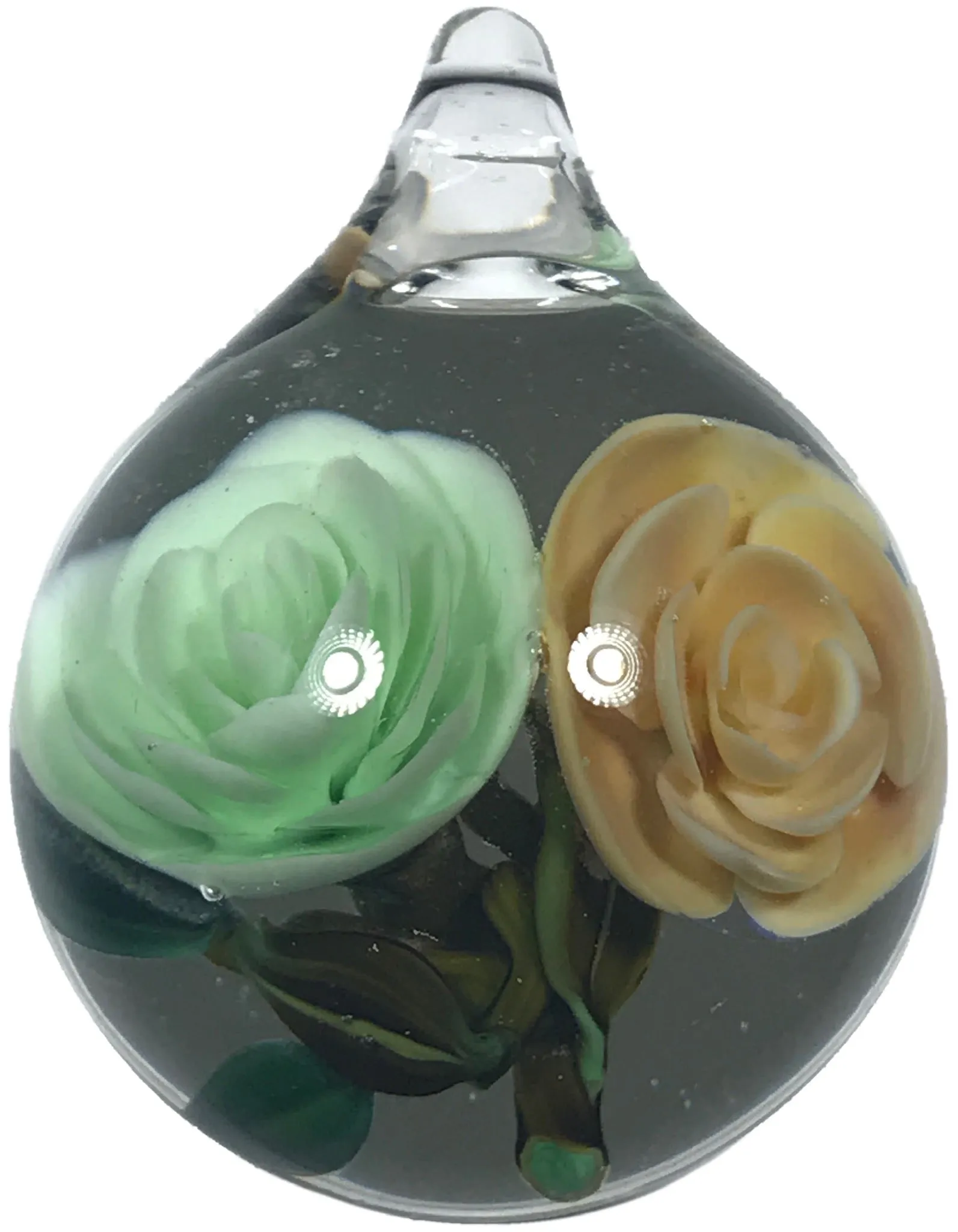 Akihiro Okama 2018 Art Glass Paperweight Lampwork Floral Pendant