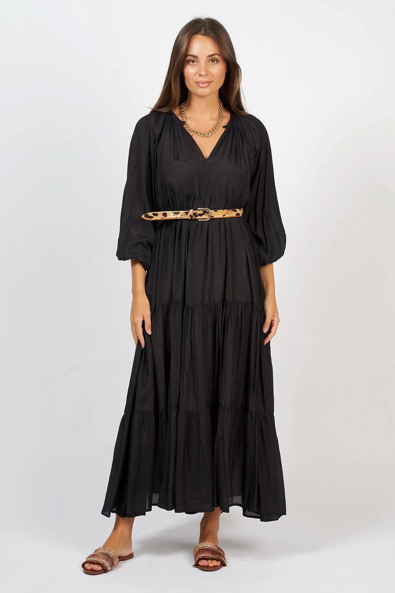 Amisha Long Sleeve Maxi Black