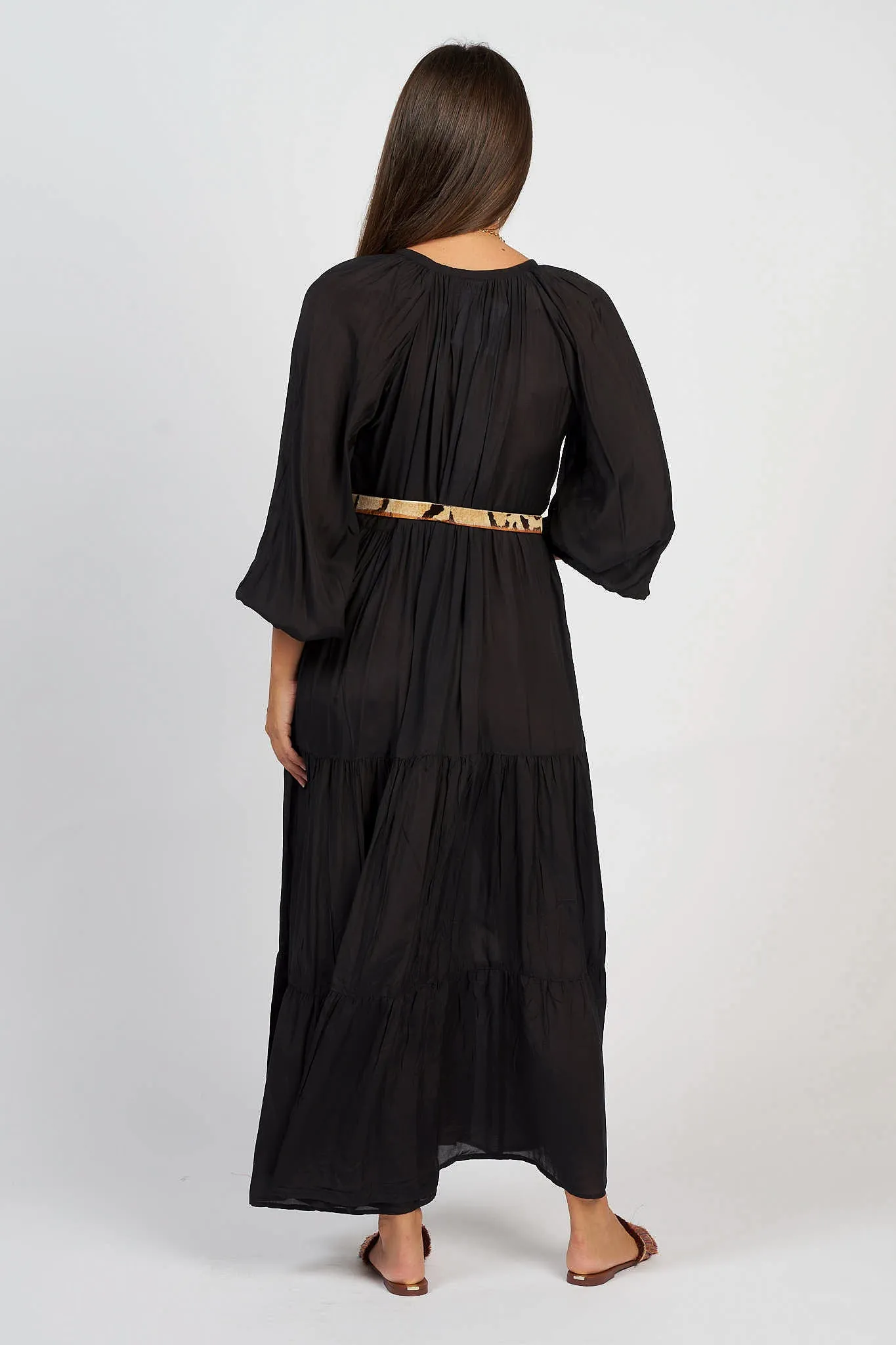Amisha Long Sleeve Maxi Black