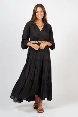 Amisha Long Sleeve Maxi Black