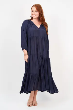 Amisha Long Sleeve Maxi Navy