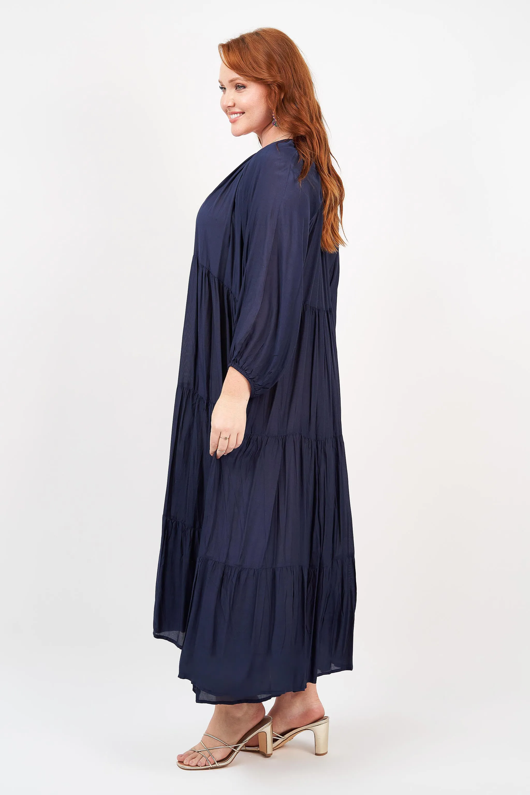 Amisha Long Sleeve Maxi Navy