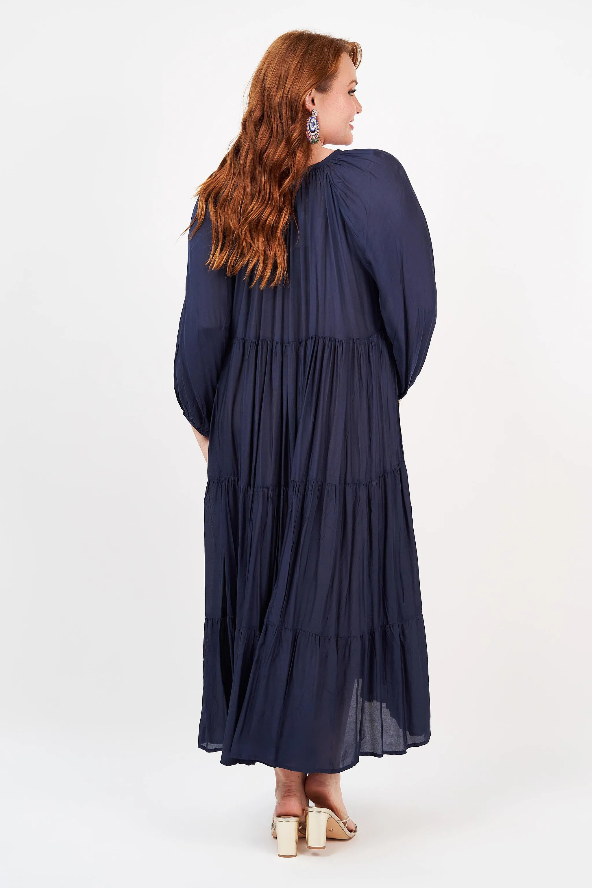 Amisha Long Sleeve Maxi Navy