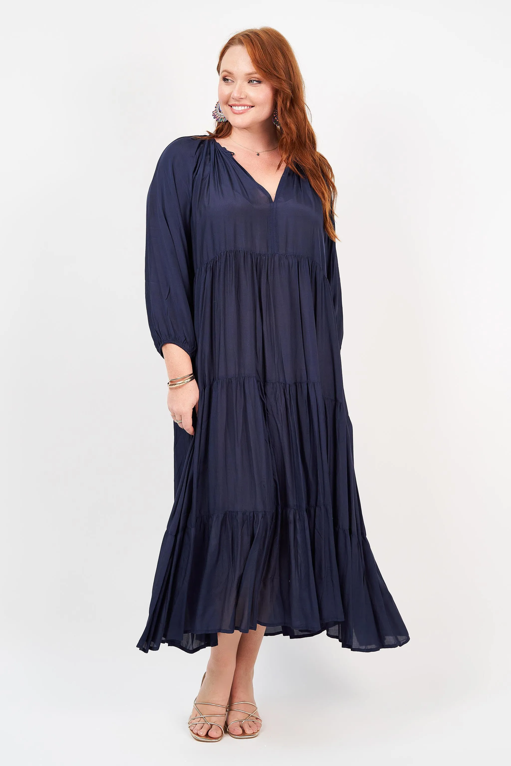 Amisha Long Sleeve Maxi Navy