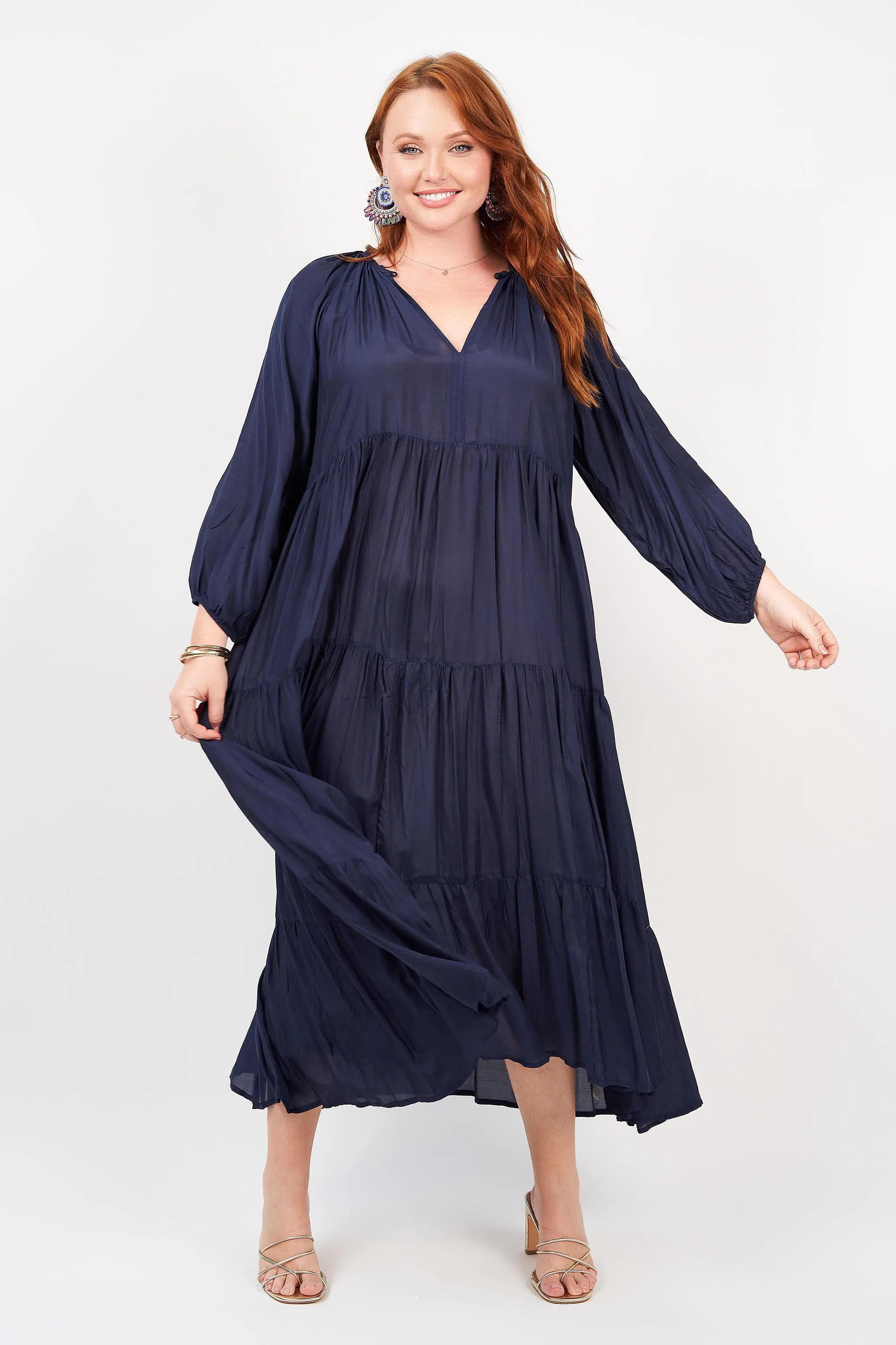Amisha Long Sleeve Maxi Navy