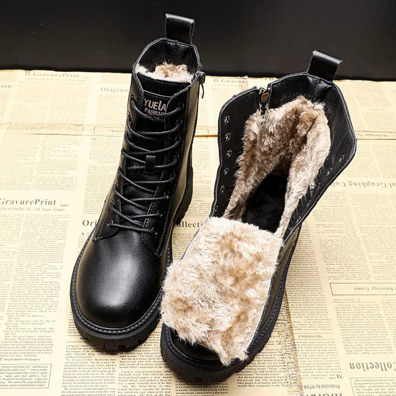 Andrea™ | Elegant Black Leather Ankle Boots