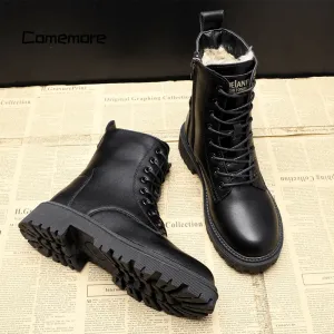 Andrea™ | Elegant Black Leather Ankle Boots