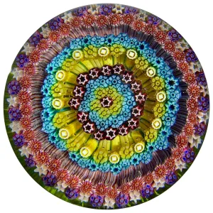 Baccarat 1968 Concentric Complex Millefiori Art Glass Paperweight