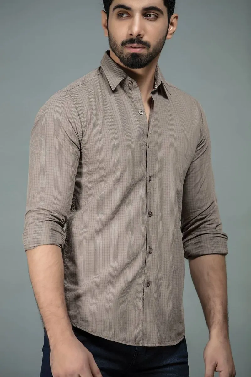 Beige Casual Shirt FS Slim Fit