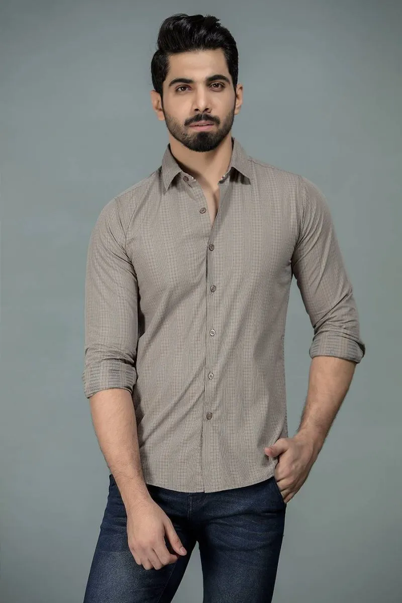 Beige Casual Shirt FS Slim Fit
