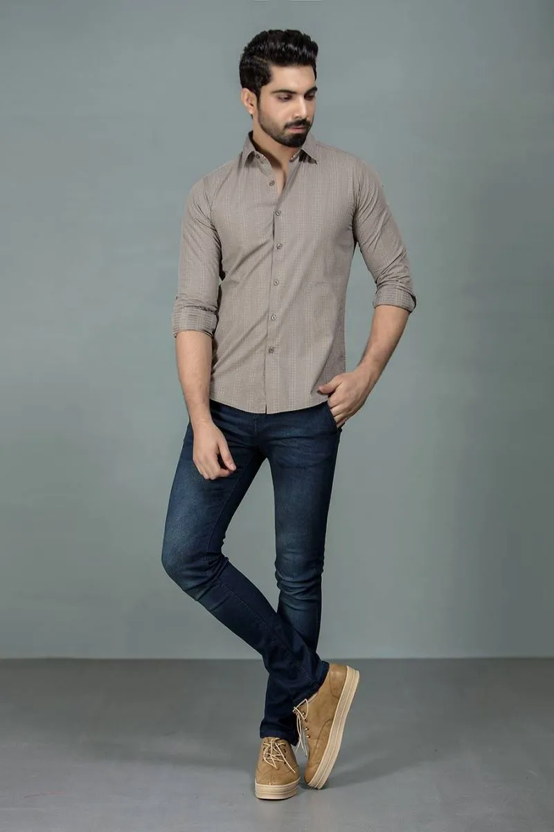 Beige Casual Shirt FS Slim Fit
