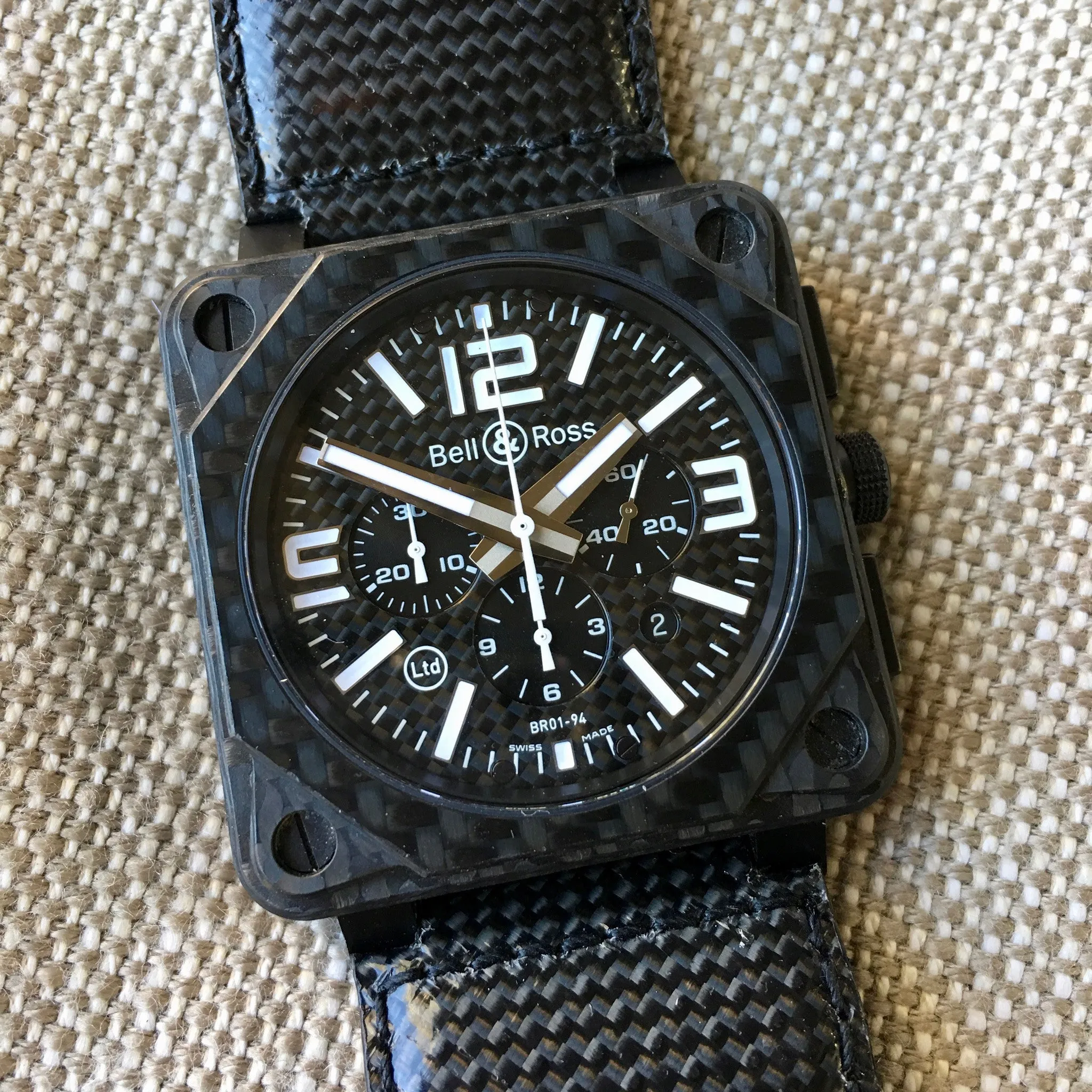 Bell & Ross BR01-94 Carbon Fiber Automatic Chronograph Limited Edition Wristwatch