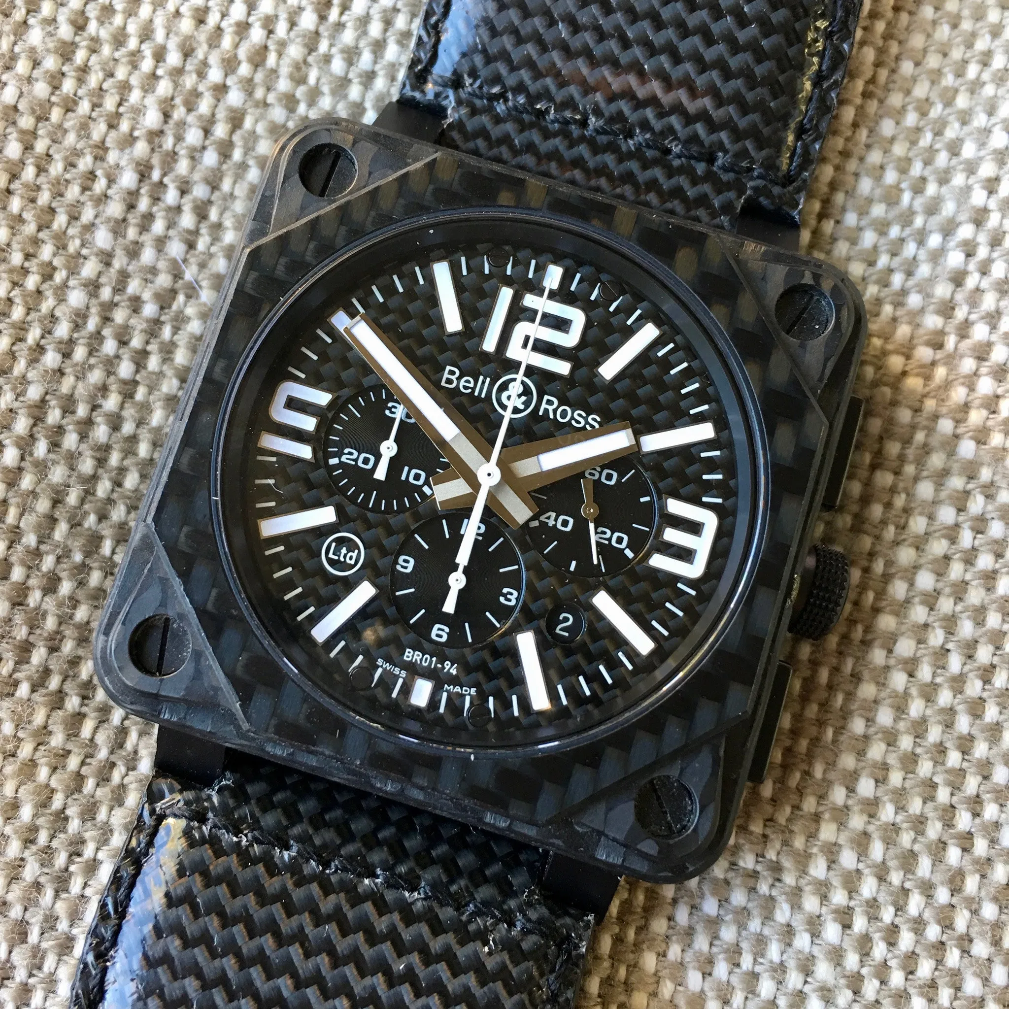 Bell & Ross BR01-94 Carbon Fiber Automatic Chronograph Limited Edition Wristwatch