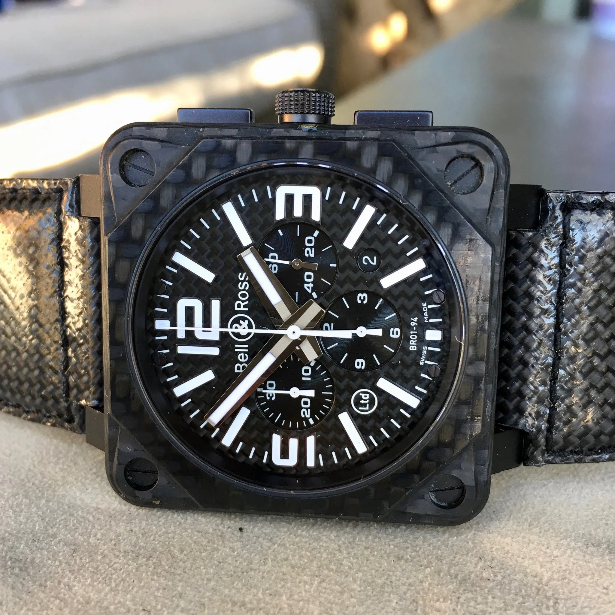 Bell & Ross BR01-94 Carbon Fiber Automatic Chronograph Limited Edition Wristwatch