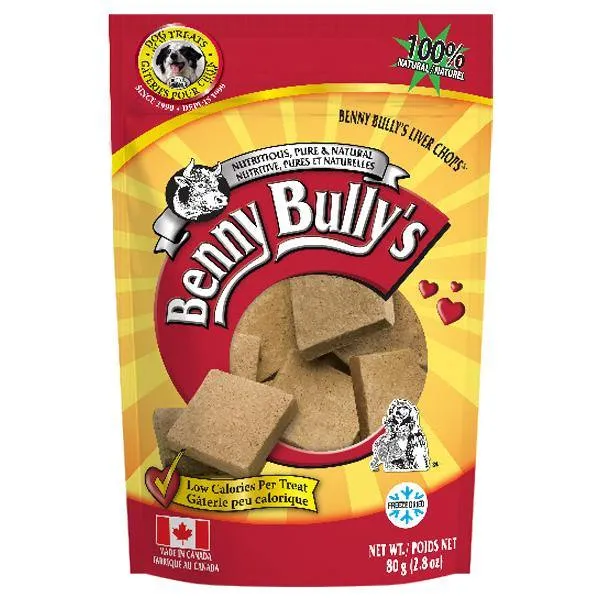 Benny Bully’s Liver Chops Original Dog Treats (80-g bag)