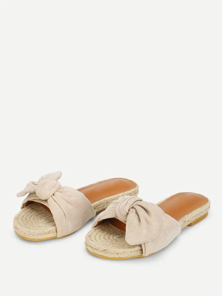 Bow Decorated Espadrille Flat Sandals