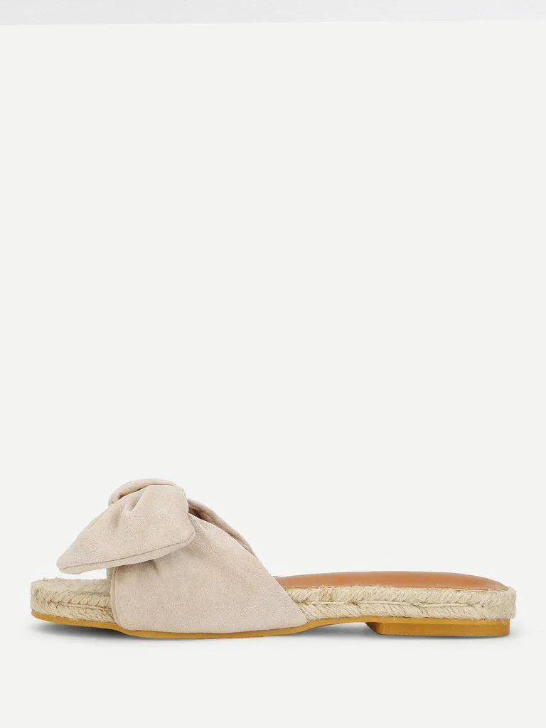 Bow Decorated Espadrille Flat Sandals