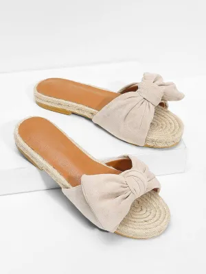 Bow Decorated Espadrille Flat Sandals