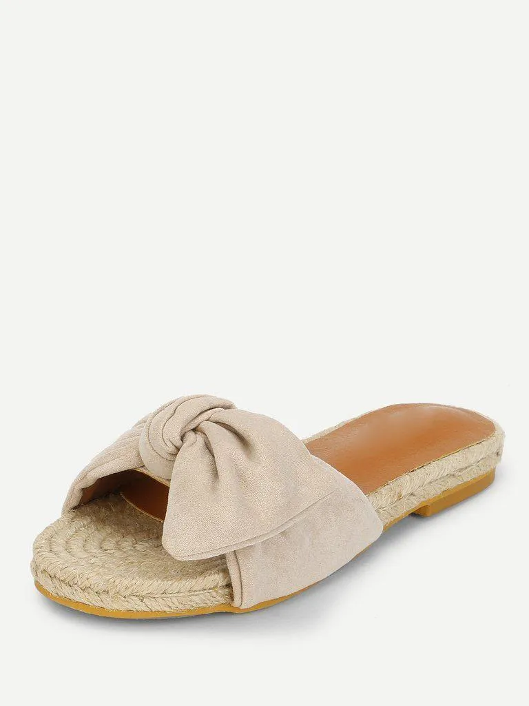 Bow Decorated Espadrille Flat Sandals