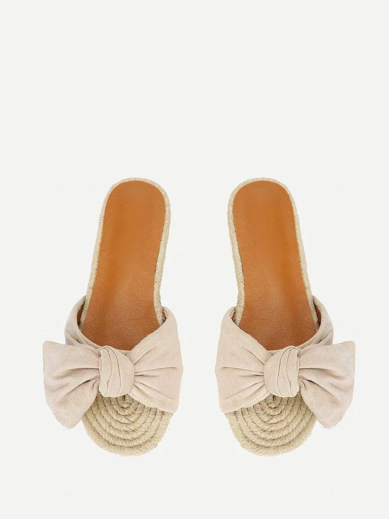 Bow Decorated Espadrille Flat Sandals