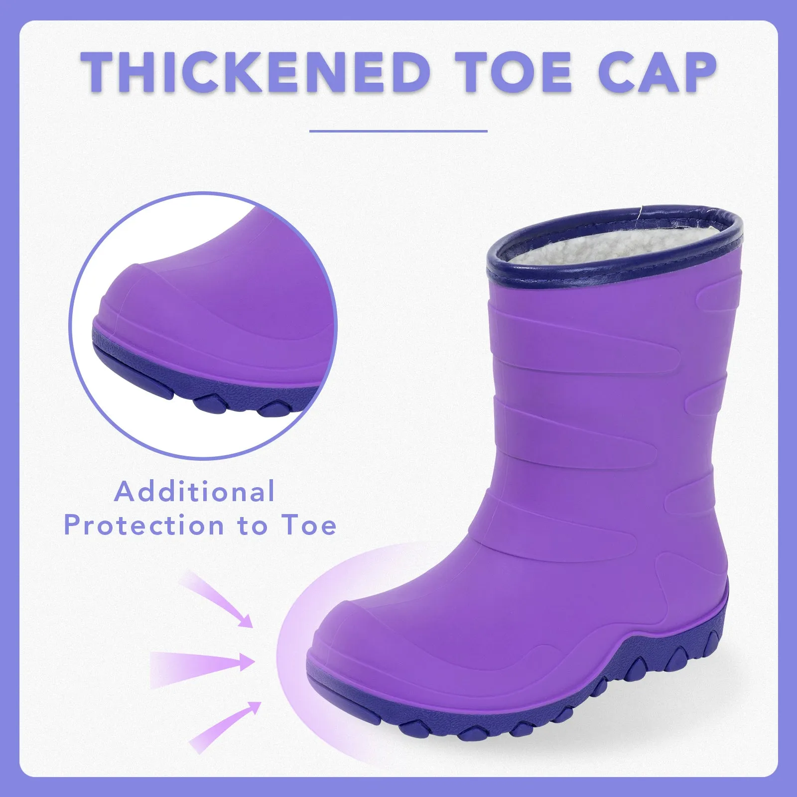 Bright Purple Girls Winter Rain Boots