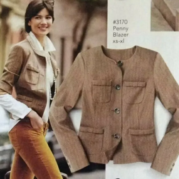 Cabi 3170 Herringbone Fleck Penny Blazer, Size XS