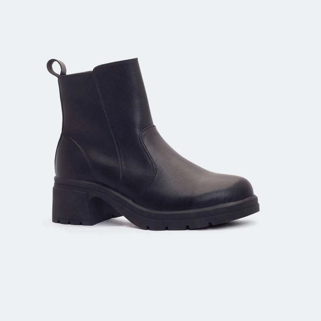 Caliber Shoes Black Boots for Women (V478G JANE)