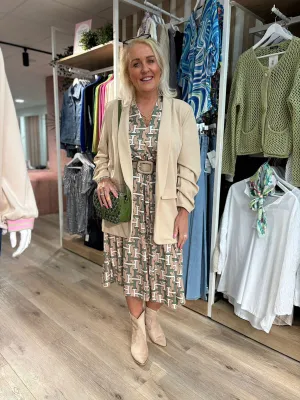 Camel Link Pattern Dress Gloria
