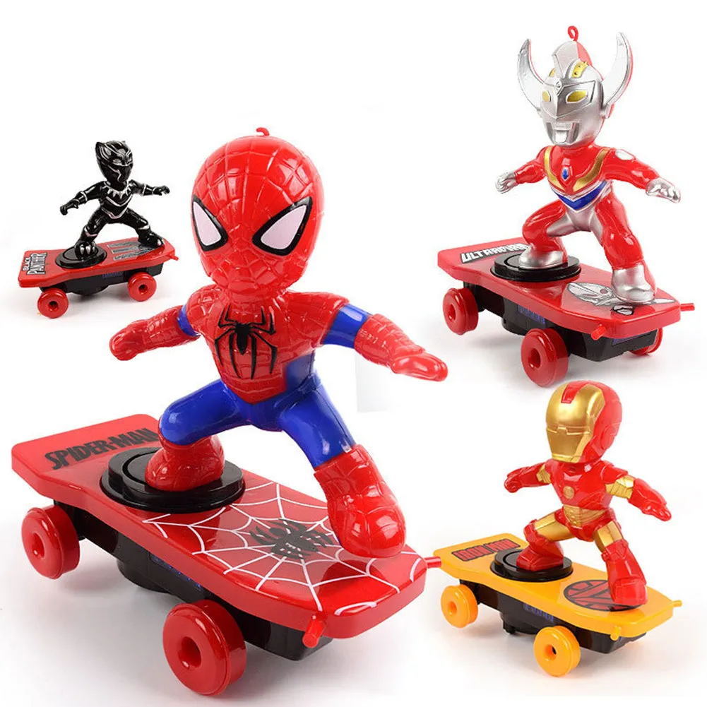 Children Cartoon Movie Figure Simulation Scooter Electric Rotating Tumble Toys Captain America scooter