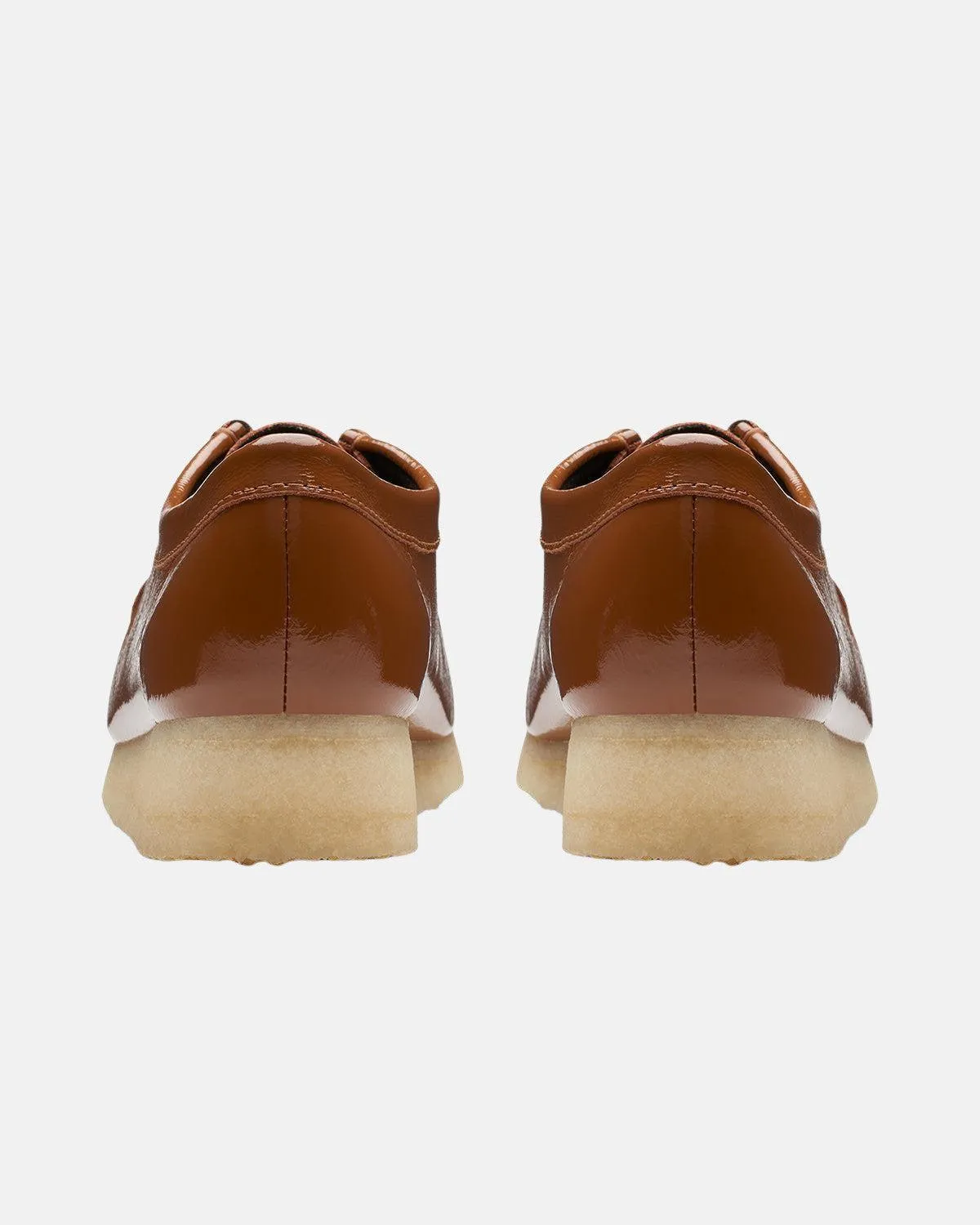 CLARKS ORIGINALS WOMENS WALLABEE SHOES DUSK BROWN PATENT