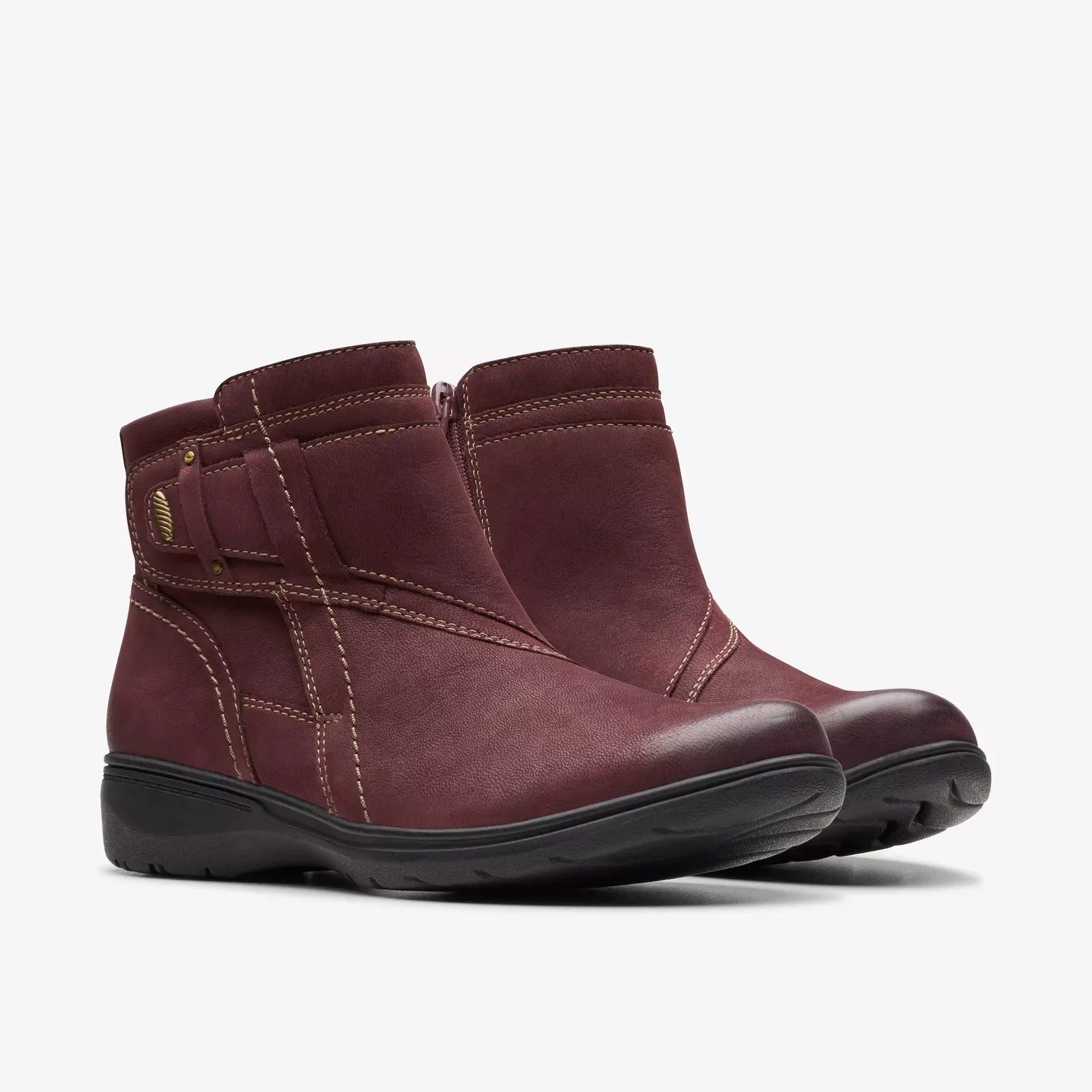 Clarks Women's Carleigh Style Wine Nubuck 26179512