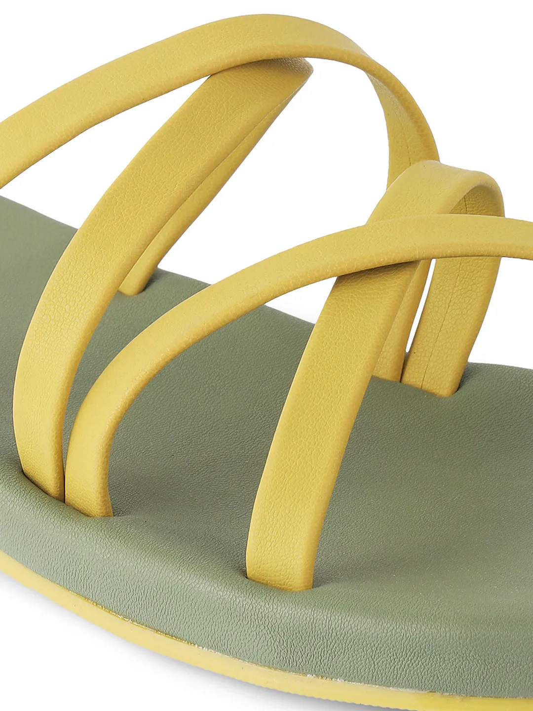 Criss Cross Strap Flat Slides