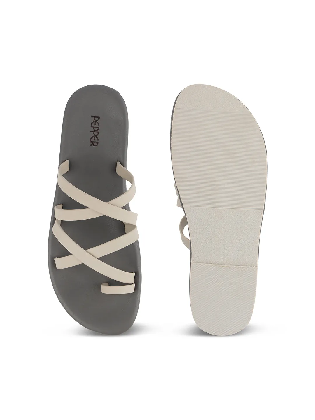 Criss Cross Strap Flat Slides