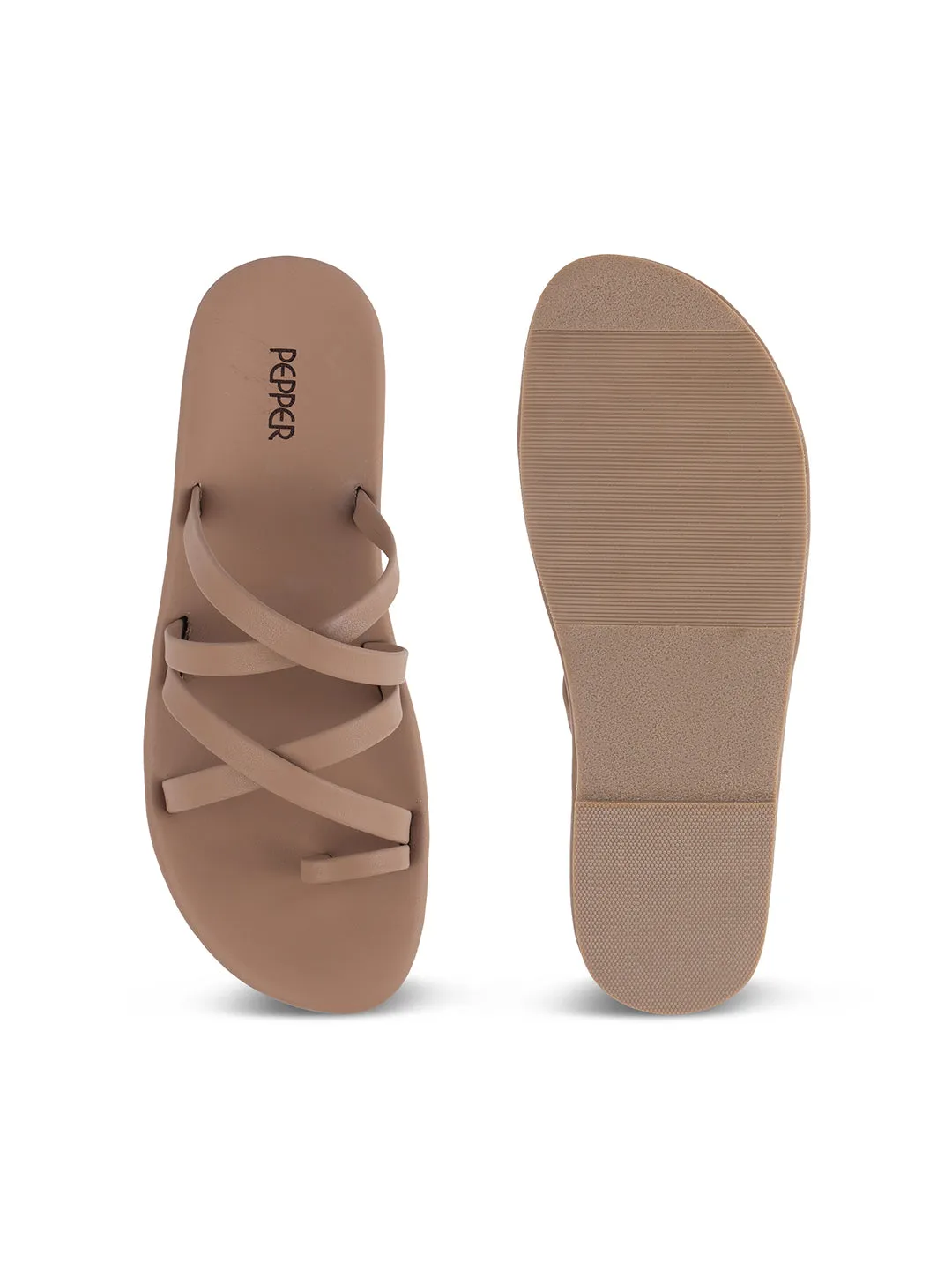 Criss Cross Strap Flat Slides