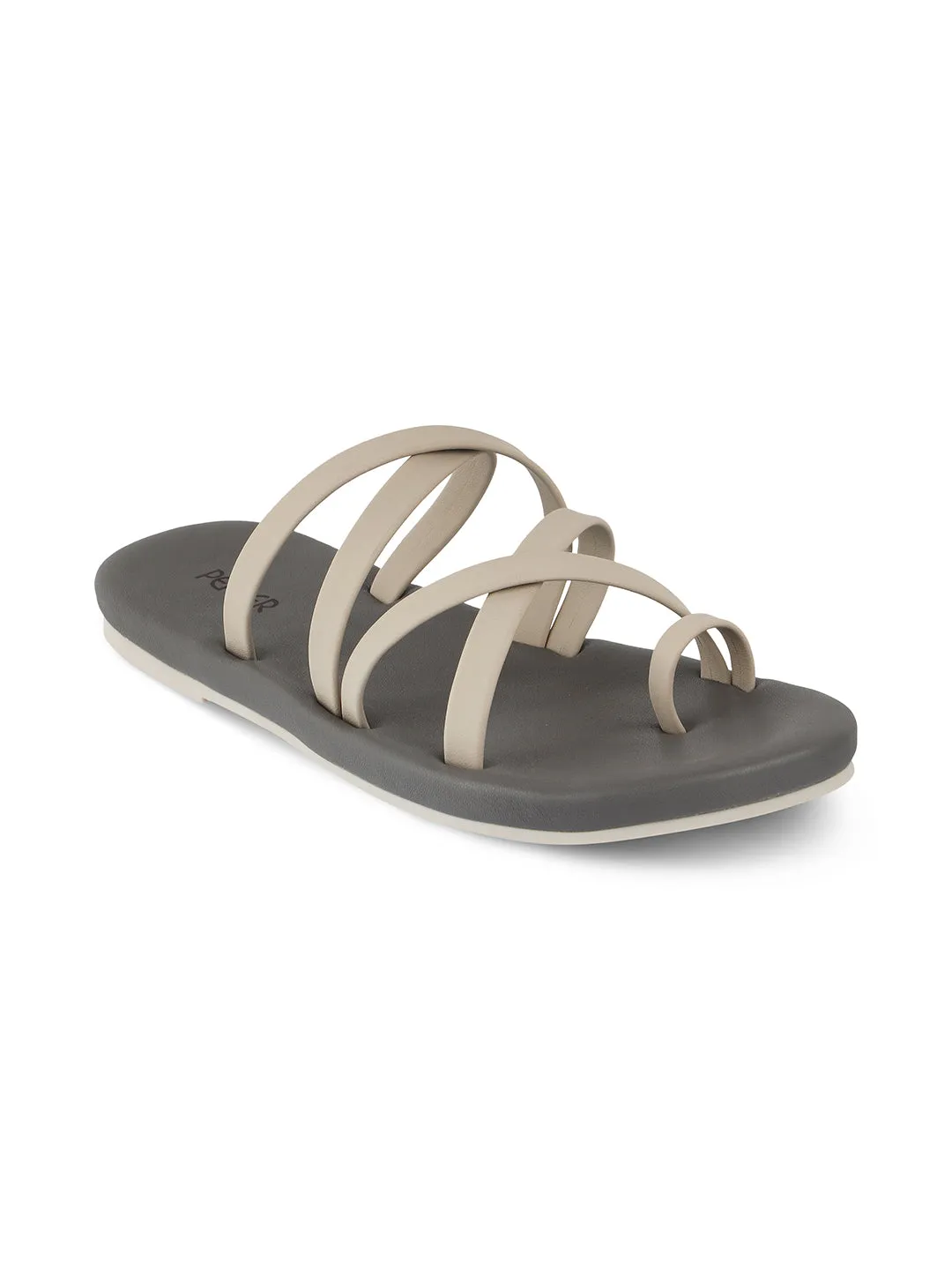 Criss Cross Strap Flat Slides