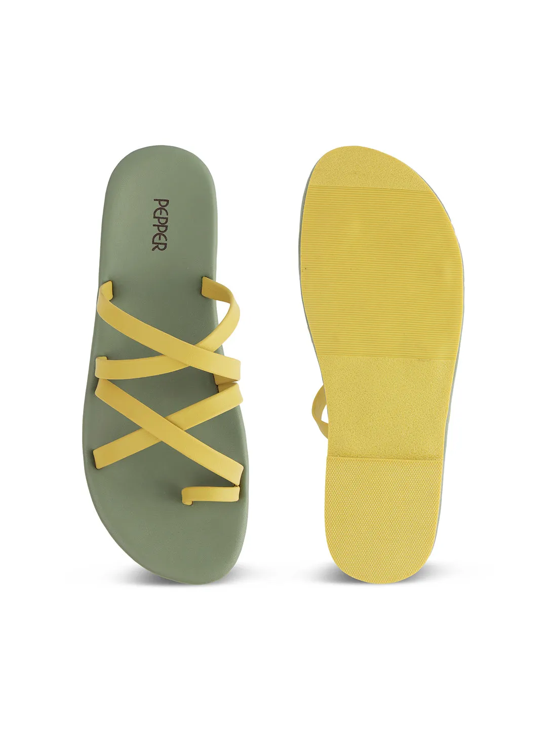 Criss Cross Strap Flat Slides