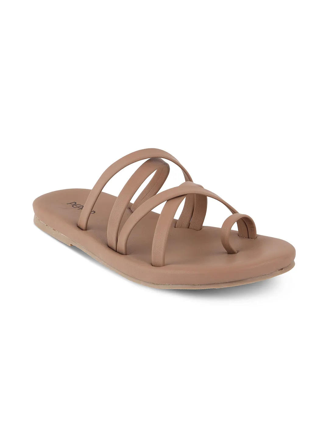 Criss Cross Strap Flat Slides