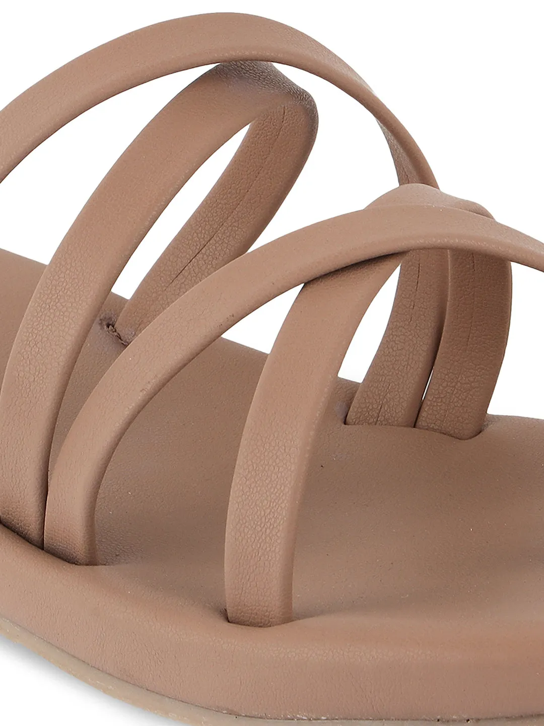 Criss Cross Strap Flat Slides