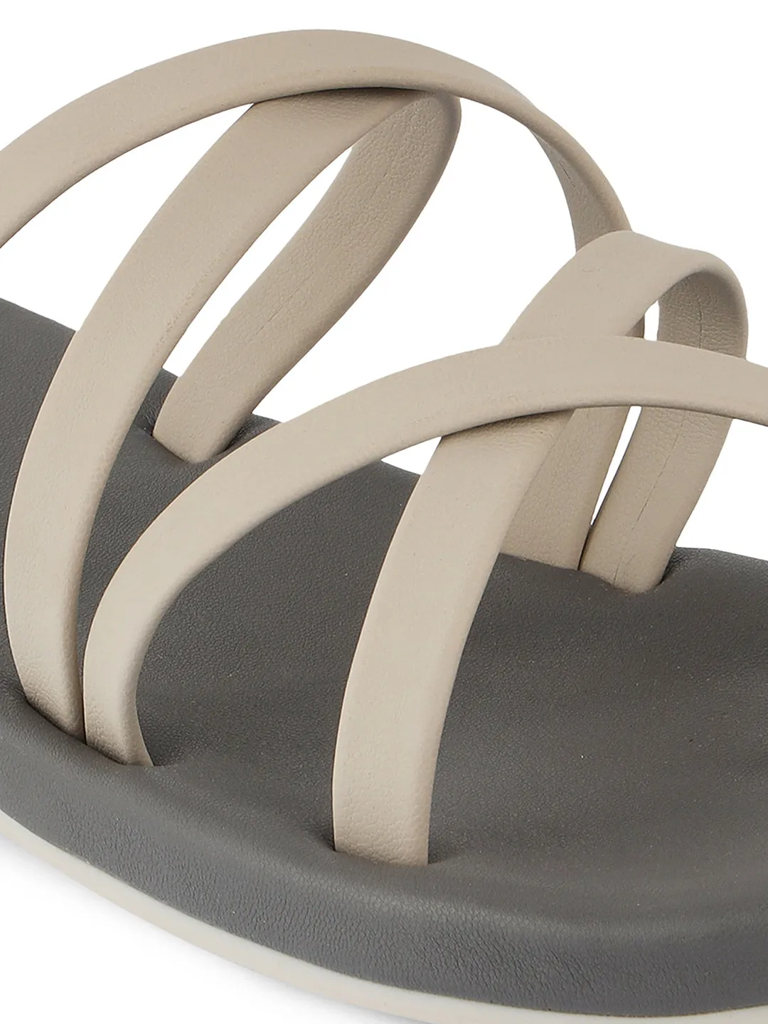 Criss Cross Strap Flat Slides